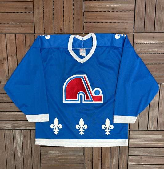Quebec Nordiques Hockey Jersey | Size Large | Vintage 1990s NHL Hockey Blue Jersey |