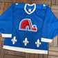 Quebec Nordiques Hockey Jersey | Size Large | Vintage 1990s NHL Hockey Blue Jersey |