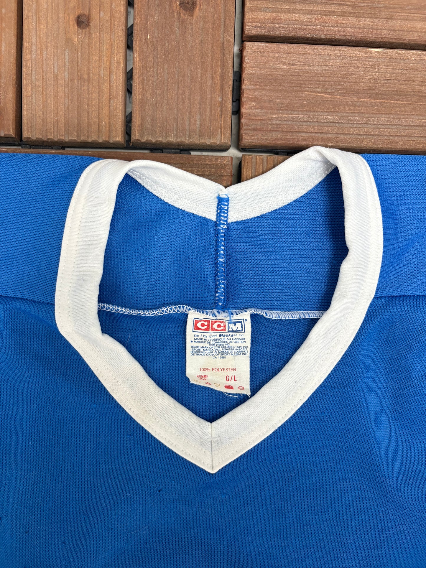 Quebec Nordiques Hockey Jersey | Size Large | Vintage 1990s NHL Hockey Blue Jersey |