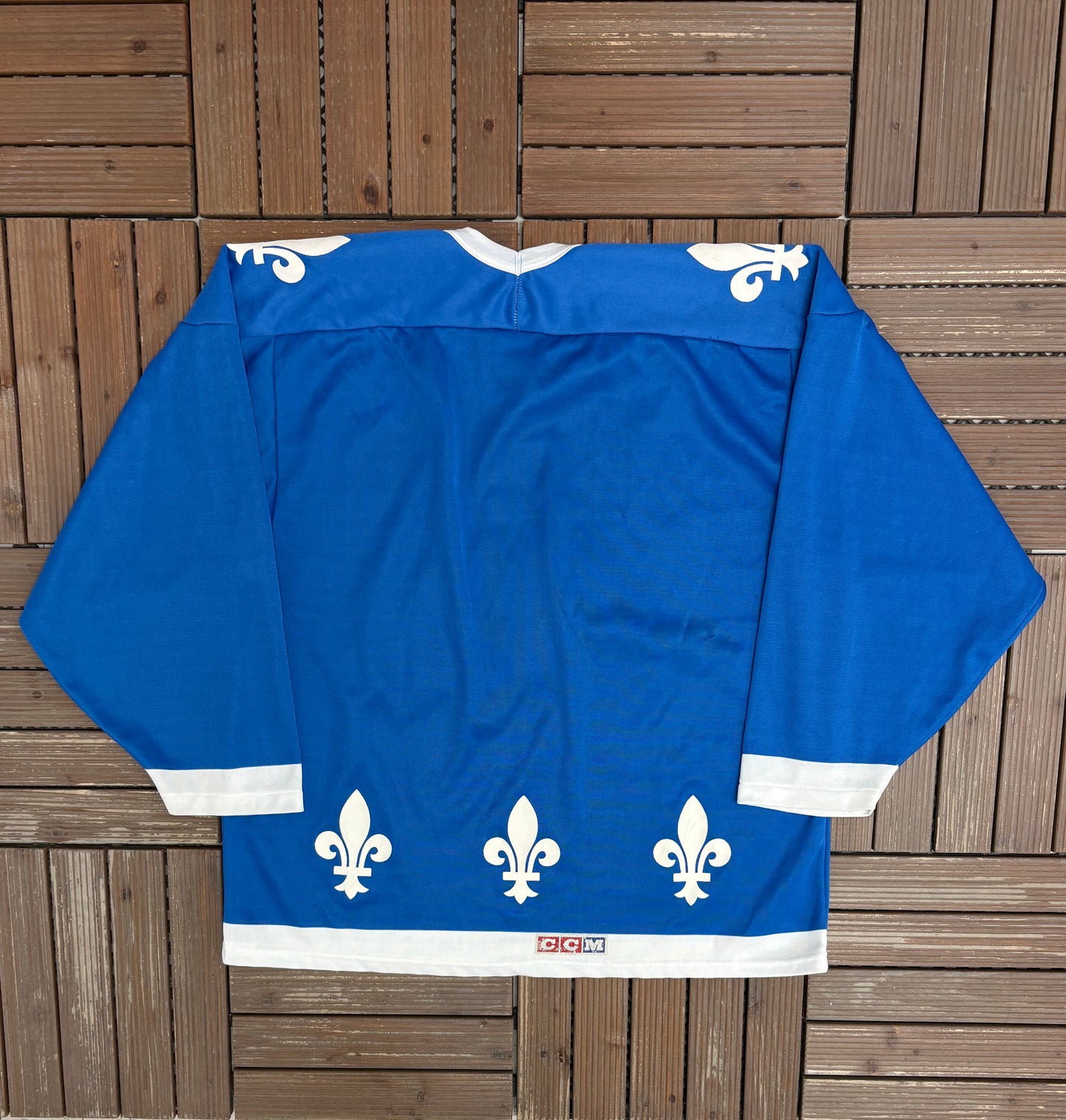 Quebec Nordiques Hockey Jersey | Size Large | Vintage 1990s NHL Hockey Blue Jersey |