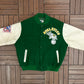 Oakland Athletics Stitched Varsity Jacket | Size X-Large | Vintage 1980s MLB Baseball Green Jacket |