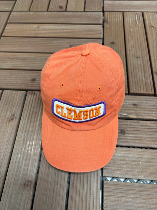 Clemson Tigers Stitched Graphic Hat | Metal Clasp | Vintage 2000s College Orange Cap |