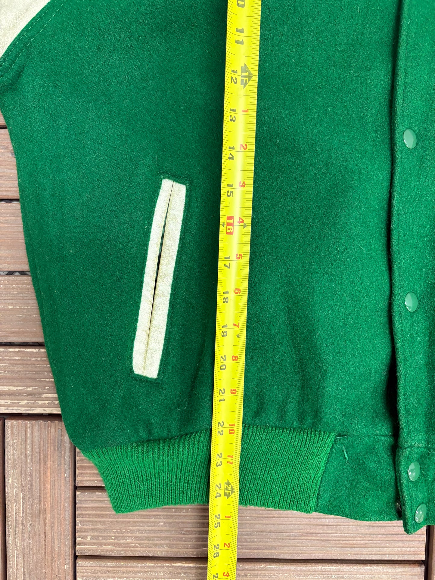 Oakland Athletics Stitched Varsity Jacket | Size X-Large | Vintage 1980s MLB Baseball Green Jacket |