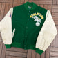 Oakland Athletics Stitched Varsity Jacket | Size X-Large | Vintage 1980s MLB Baseball Green Jacket |