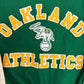 Oakland Athletics Stitched Varsity Jacket | Size X-Large | Vintage 1980s MLB Baseball Green Jacket |