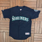 Seattle Mariners Kenji Johjima Baseball Jersey | Size Medium | Vintage 2000s MLB Baseball Blue Jersey |