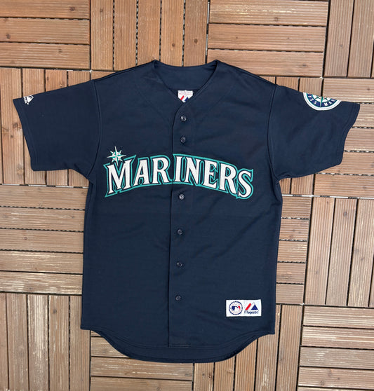 Seattle Mariners Kenji Johjima Baseball Jersey | Size Medium | Vintage 2000s MLB Baseball Blue Jersey |