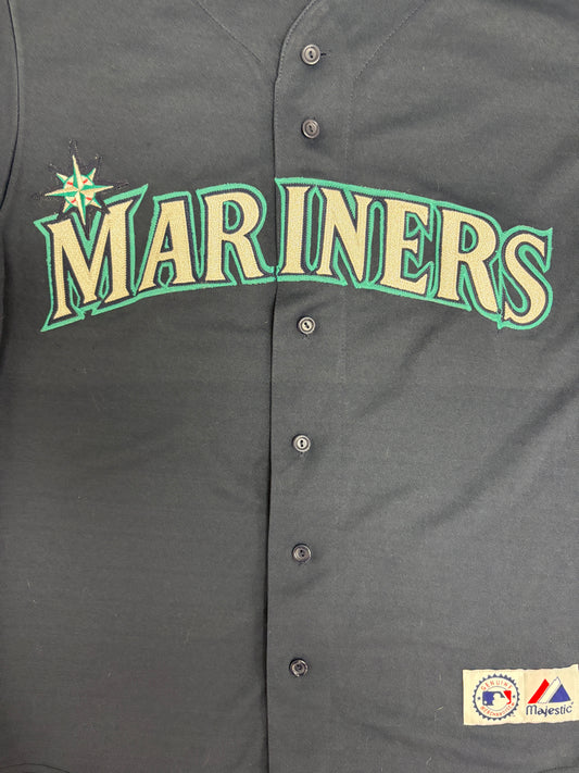 Seattle Mariners Kenji Johjima Baseball Jersey | Size Medium | Vintage 2000s MLB Baseball Blue Jersey |