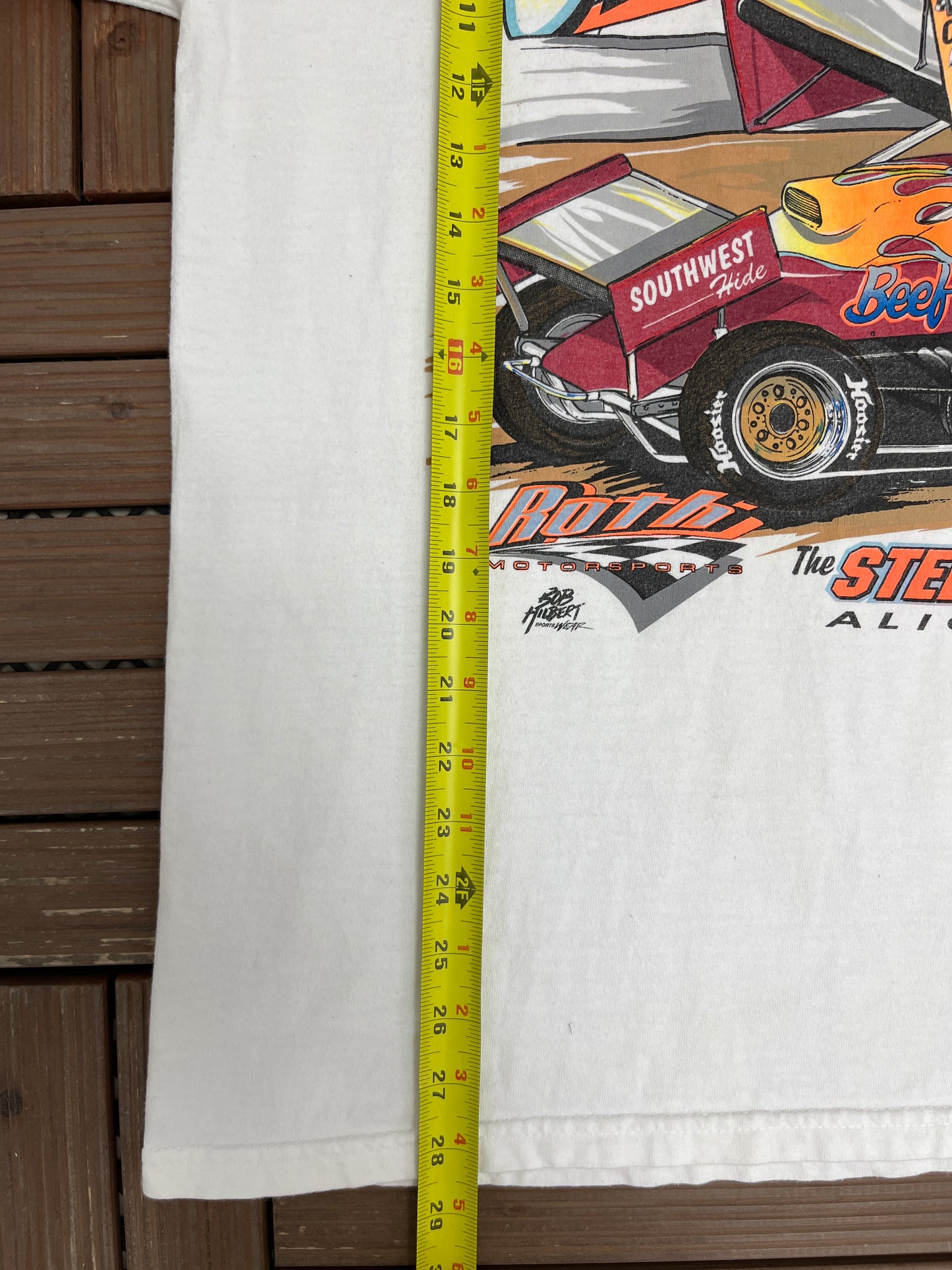 Tim Shaffer The Steel City Outlaw Graphic Tee | Size X-Large | Vintage 2000s Racing White T-Shirt |