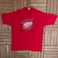 Detroit Red Wings Graphic Tee | Size XX-Large | Vintage 1990s NHL Hockey Red T-Shirt |