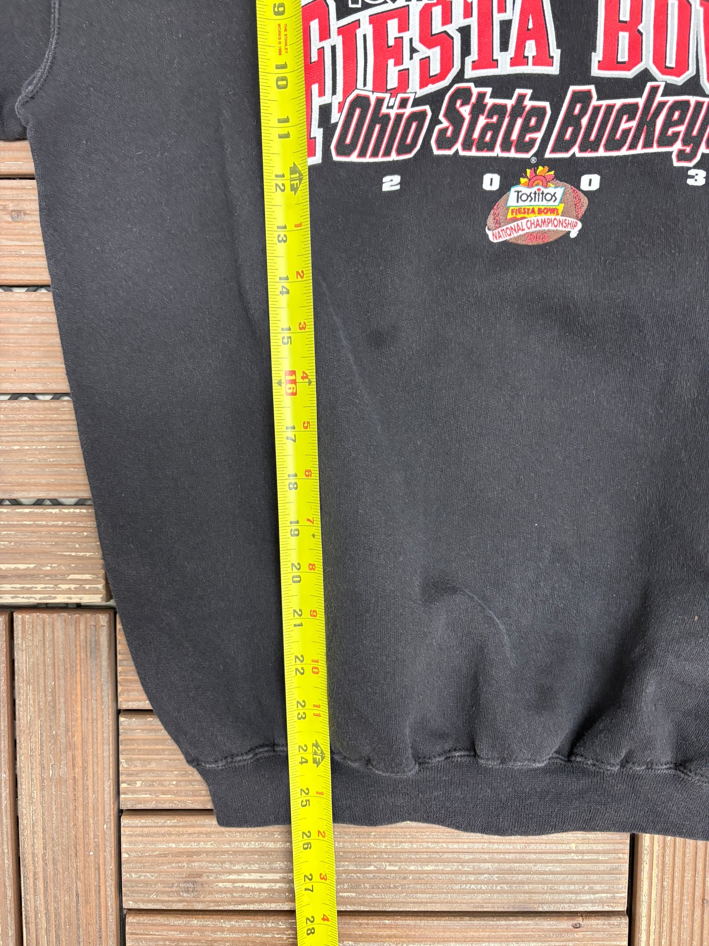 Ohio State Buckeyes Tostitos Fiesta Bowl Graphic Crewneck | Size Medium | Vintage 2000s College Football Black Sweater |