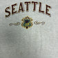 Seattle, Washington Graphic Tee | Size Large | Vintage 1990s Tourist Promotional Grey T-Shirt |