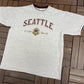 Seattle, Washington Graphic Tee | Size Large | Vintage 1990s Tourist Promotional Grey T-Shirt |