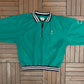 Mickey Mouse Golfing Embroidered Graphic Windbreaker | Size XX-Large | Vintage 1990s Promotional Green Jacket |