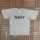 United States Navy Graphic Tee | Size Large | Vintage 1990s Military Grey T-Shirt |