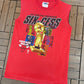 Chicago Bulls NBA Champions Six-Cess Graphic Tee | Size Medium | Vintage 1990s Basketball Tank Top |