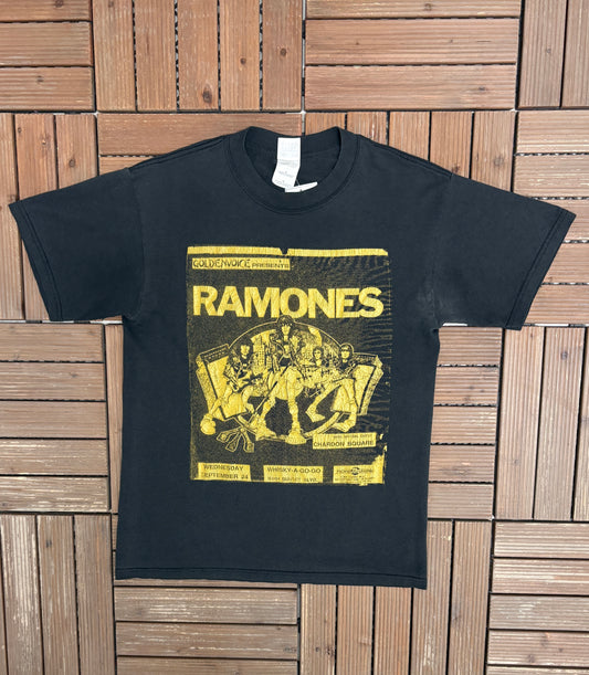 Ramones With Special Guest Chardon Square Graphic Tee | Size Medium | Vintage 2000s Punk Rock Band Black T-Shirt |