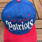 New England Patriots Embroidered Graphic Hat | Snap Back | Vintage 1990s NFL Football Blue Hat |
