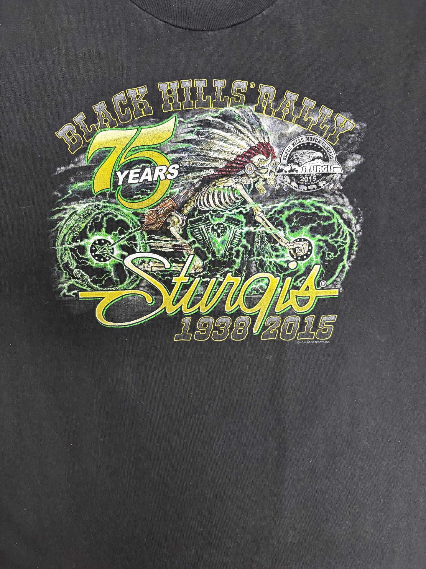 Sturgis Black Hills Rally Graphic Tee | Size XX-Large | Vintage 2000s Biker Black T-Shirt |