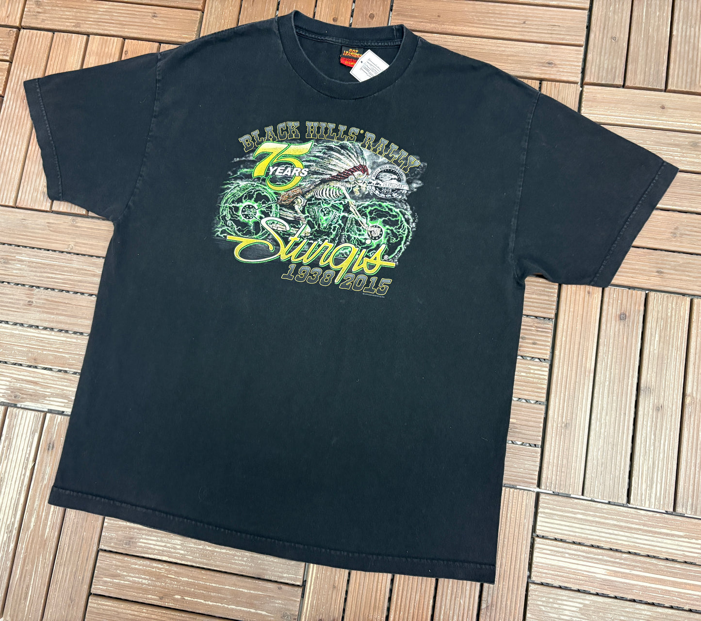Sturgis Black Hills Rally Graphic Tee | Size XX-Large | Vintage 2000s Biker Black T-Shirt |