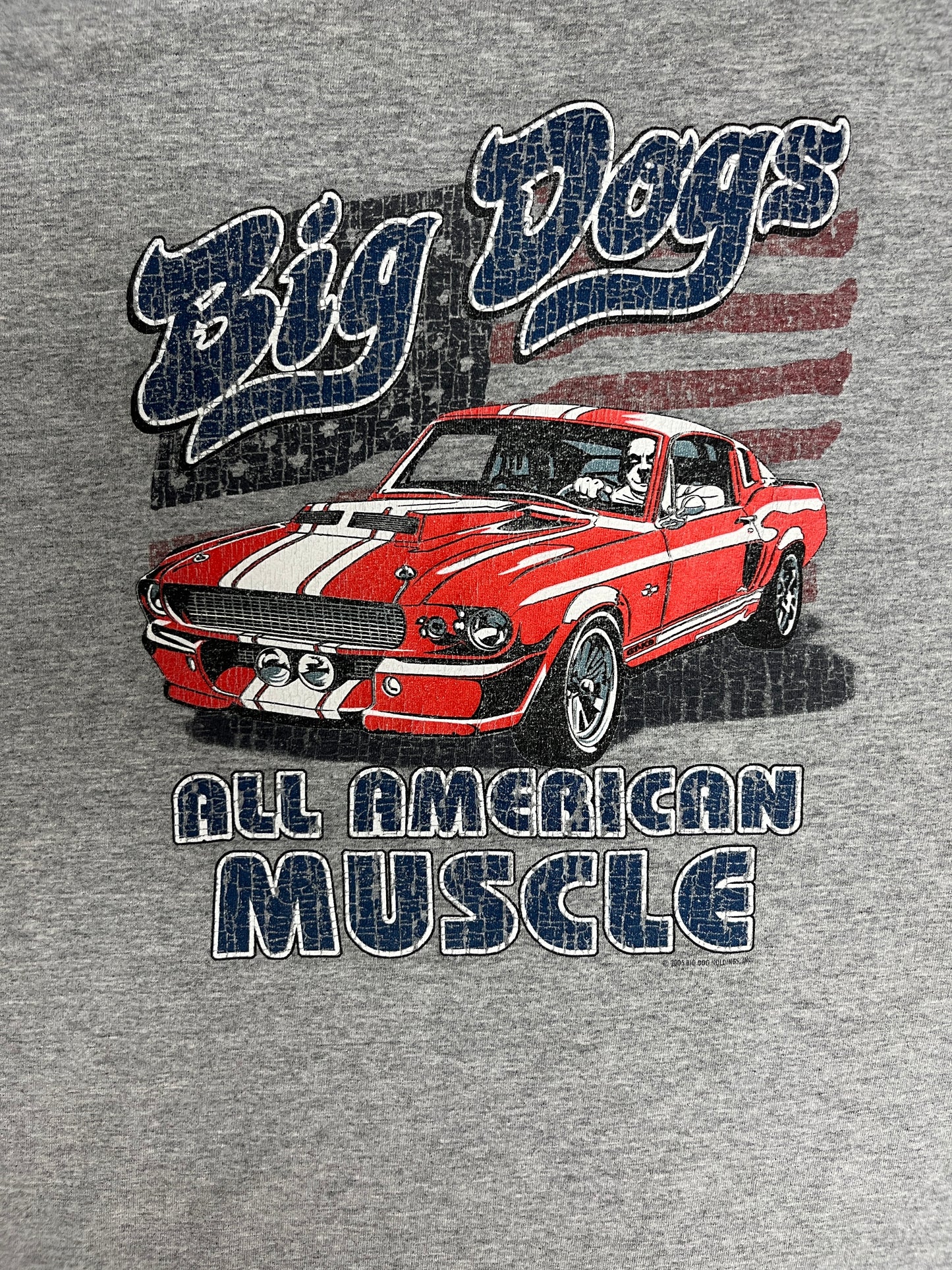 Big Dogs All American Muscle Graphic Tee | Size X-Large | Vintage 2000s Cartoon Dog Grey T-Shirt |