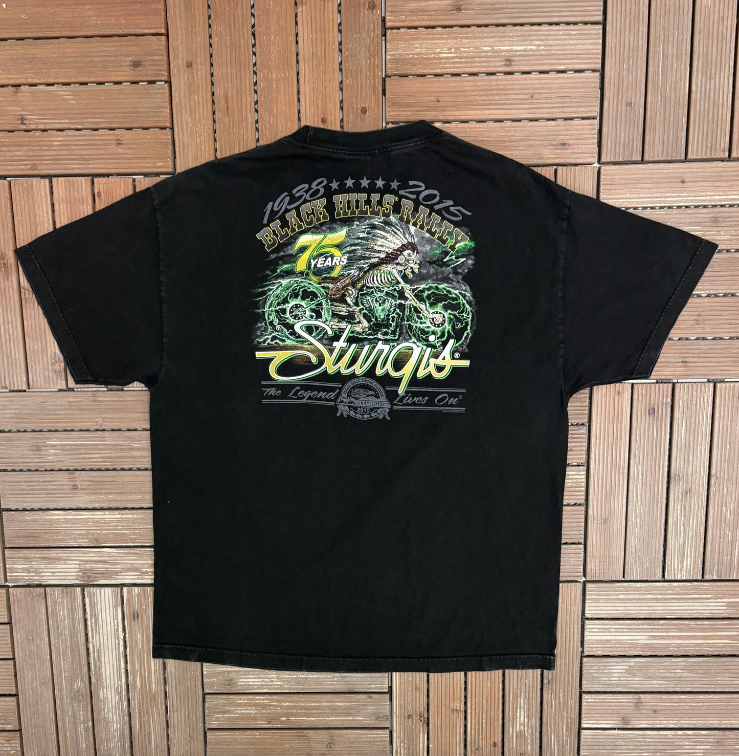 Sturgis Black Hills Rally Graphic Tee | Size XX-Large | Vintage 2000s Biker Black T-Shirt |