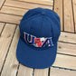 United States of America Olympics Baseball Graphic Hat | Snap Back | Vintage 1990s Baseball Blue Cap |