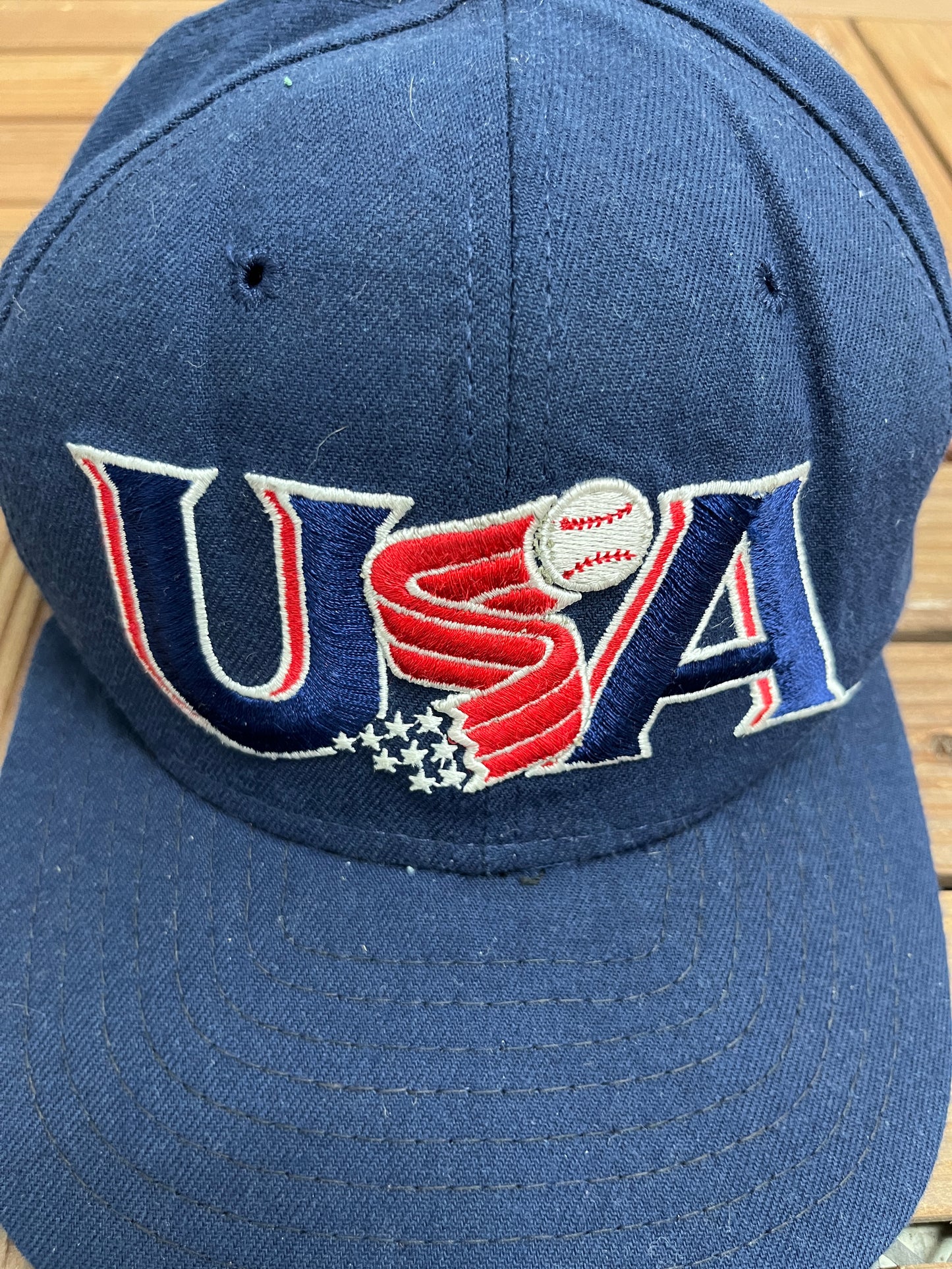 United States of America Olympics Baseball Graphic Hat | Snap Back | Vintage 1990s Baseball Blue Cap |