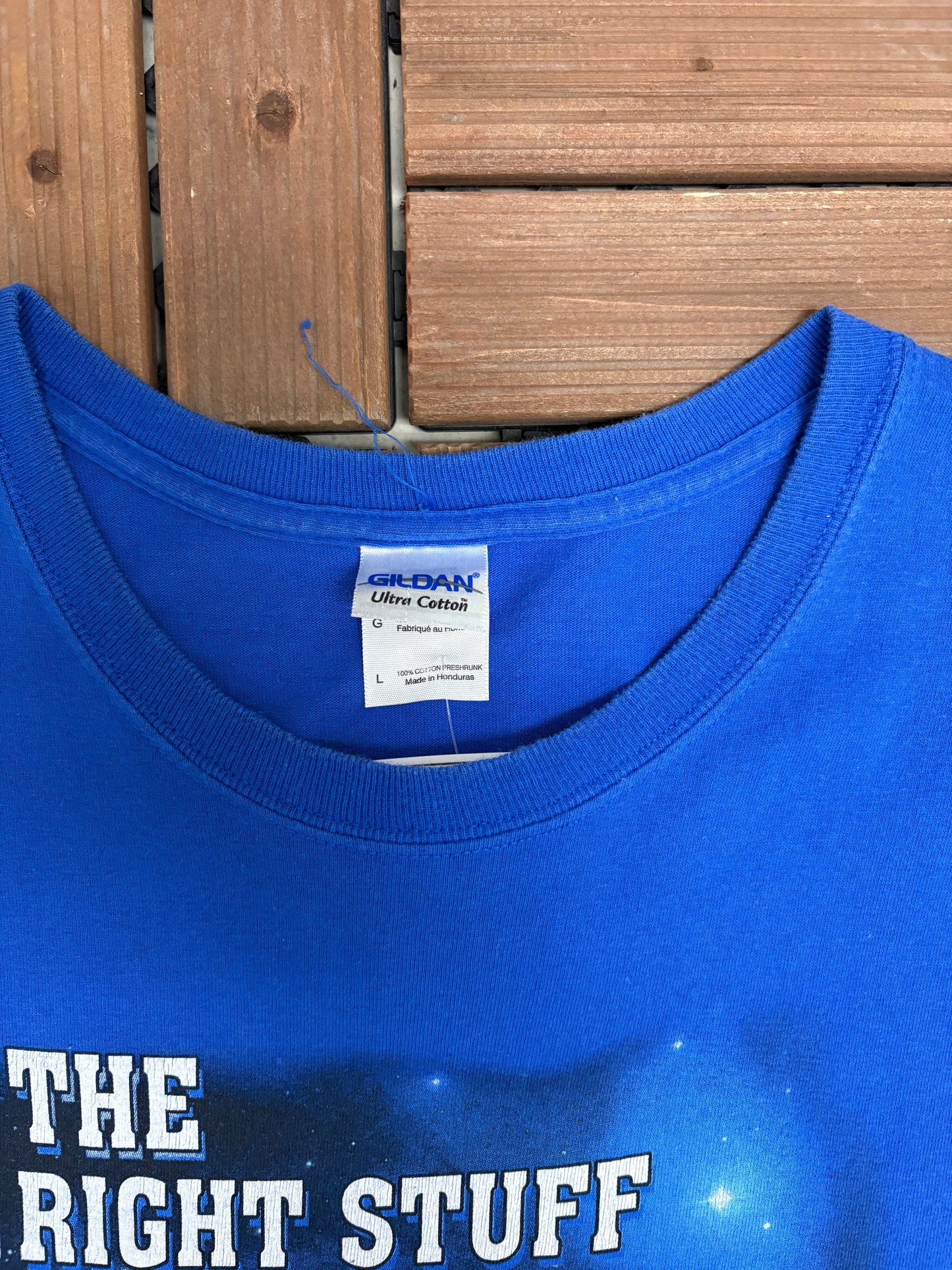 NASA Johnson Space Center Graphic Tee | Size Large | Vintage 2000s Promotional Blue T-Shirt |