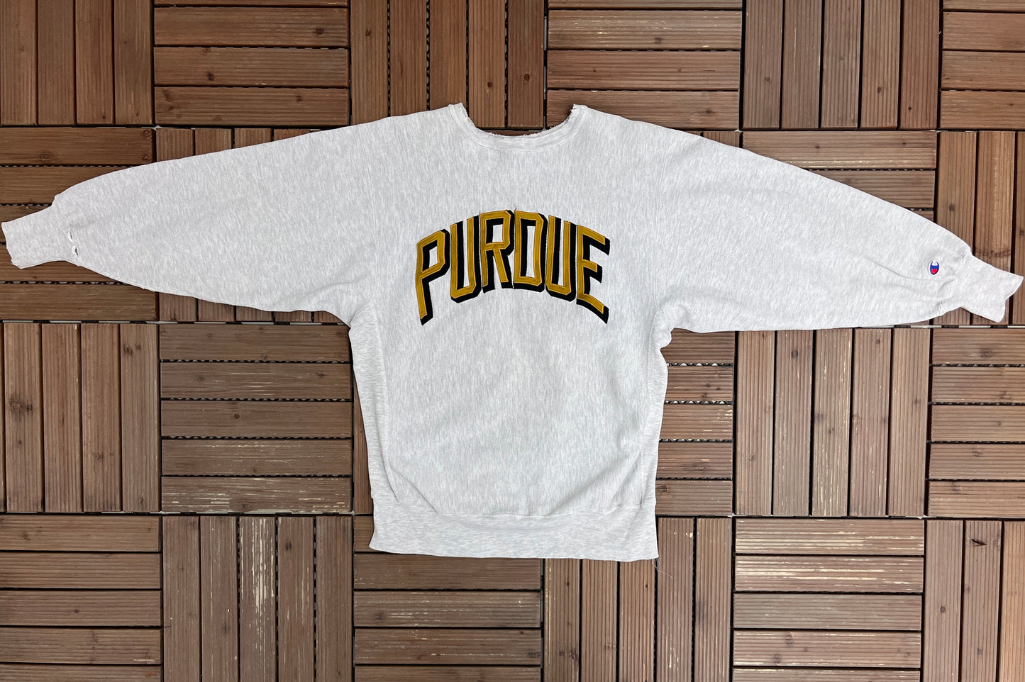 Purdue Boilermakers Stitched Graphic Crewneck | Size X-Large | Vintage 1990s Reverse Weave College Grey Sweater |