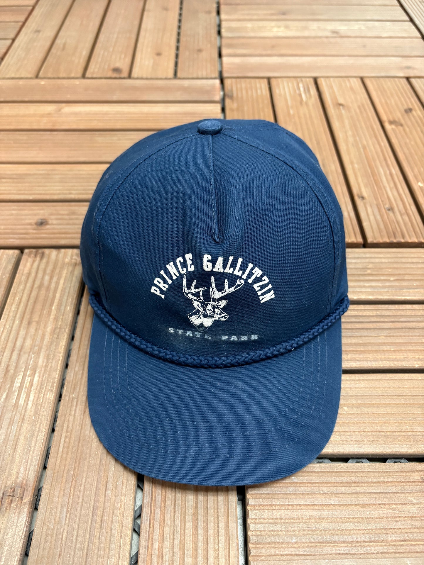 Prince Gallitzin State Park Graphic Hat | Snap Back | Vintage 1990s Tourist Blue Cap |