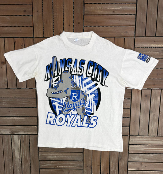 Kansas City Royals Graphic Tee | Size X-Large | Vintage 1990s MLB Baseball White T-Shirt |