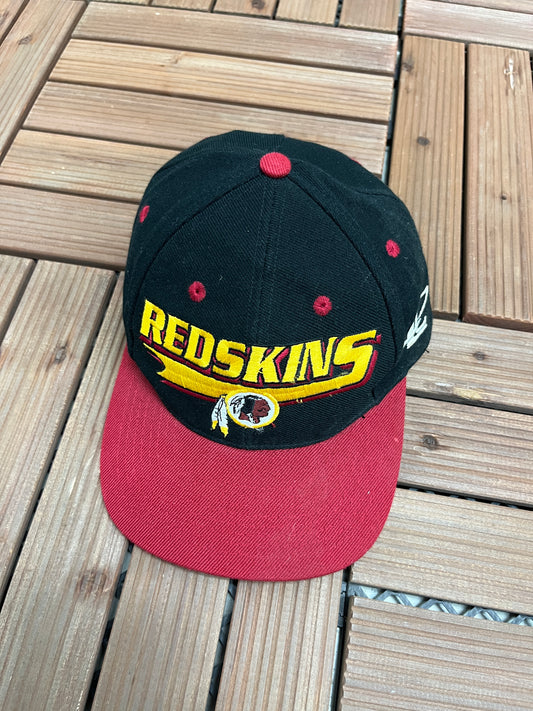 Washington Redskins Embroidered Graphic Hat | Snap Back | Vintage 1990s NFL Football Logo Athletic Black Cap |