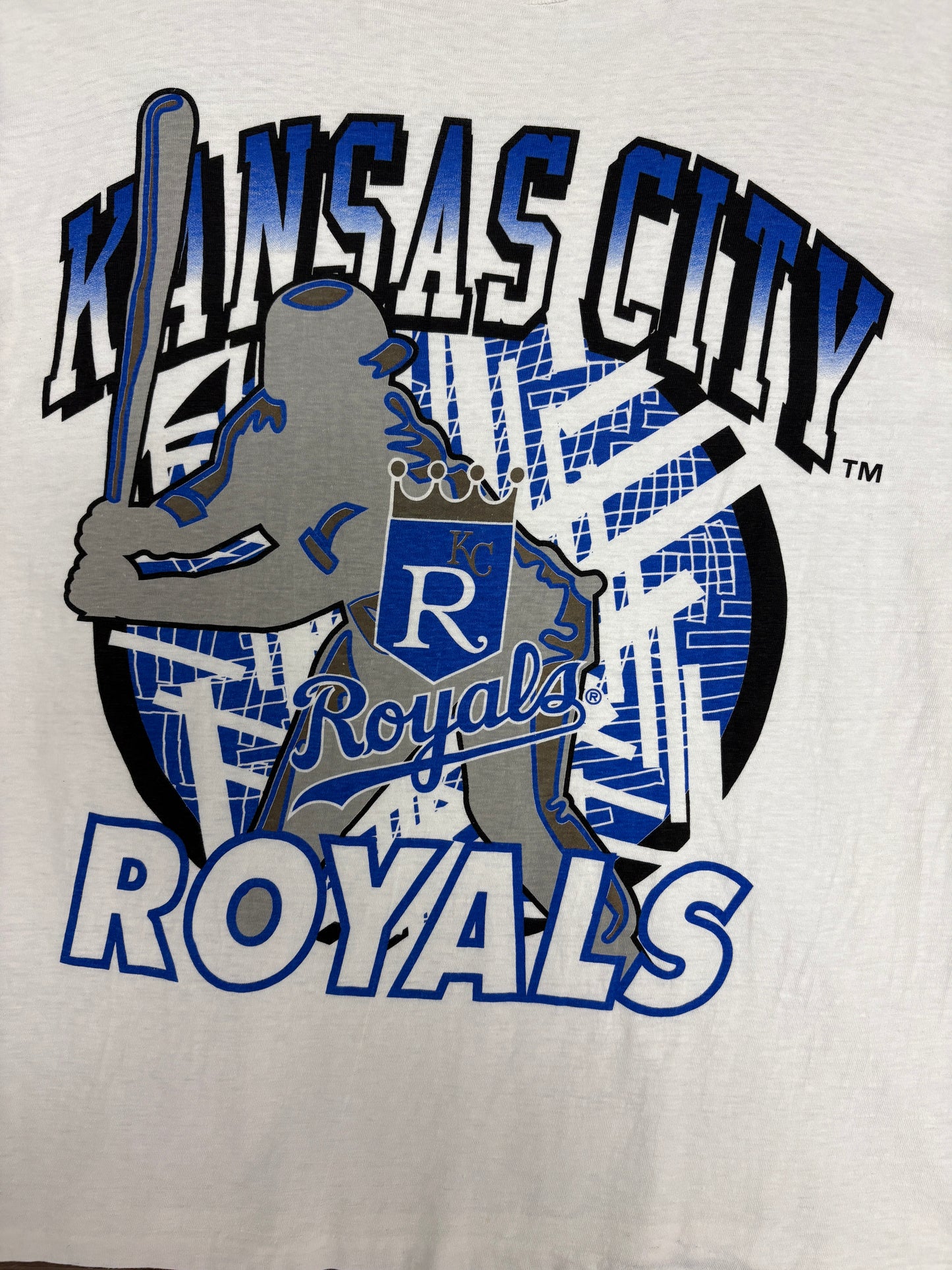 Kansas City Royals Graphic Tee | Size X-Large | Vintage 1990s MLB Baseball White T-Shirt |
