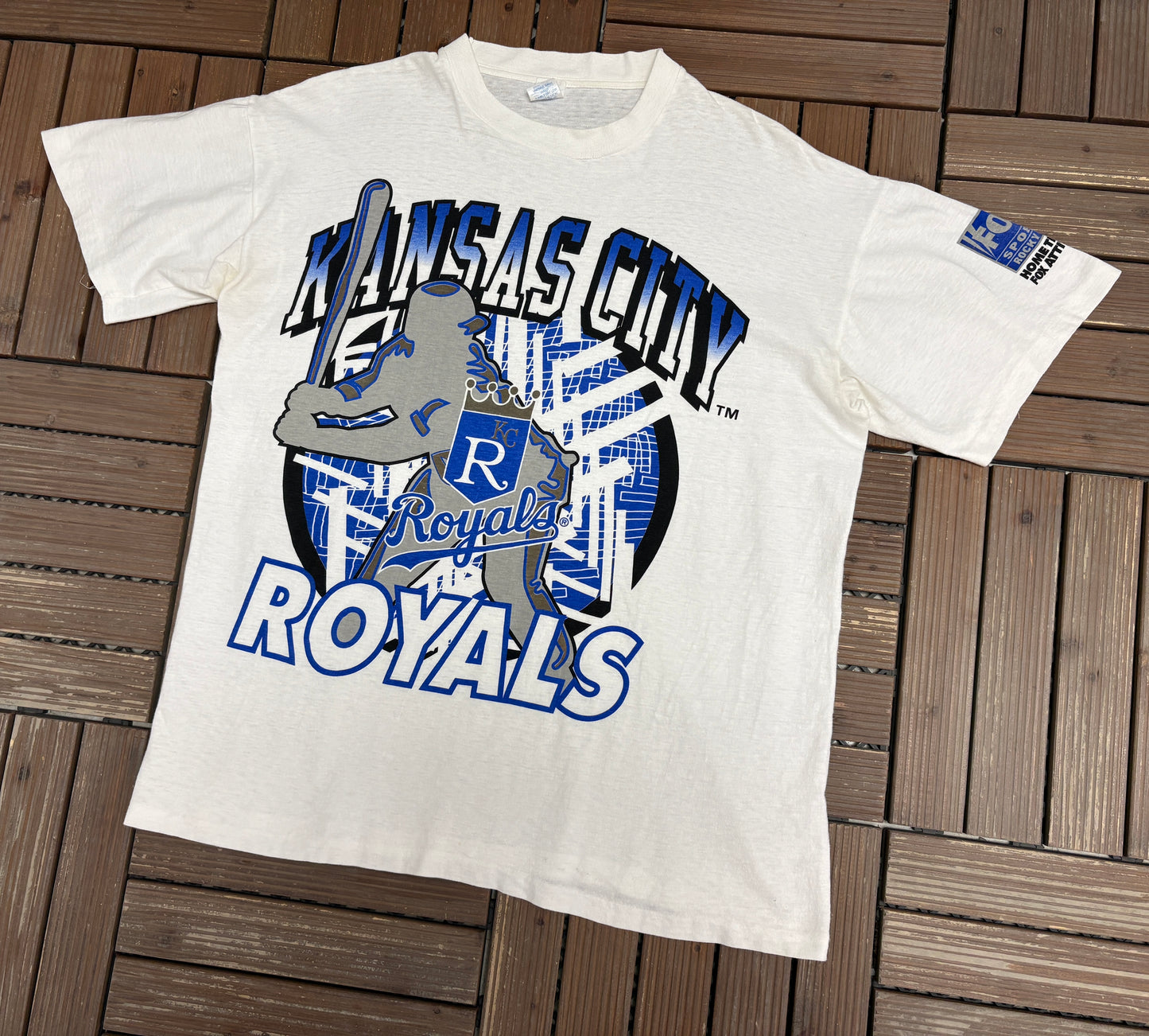 Kansas City Royals Graphic Tee | Size X-Large | Vintage 1990s MLB Baseball White T-Shirt |