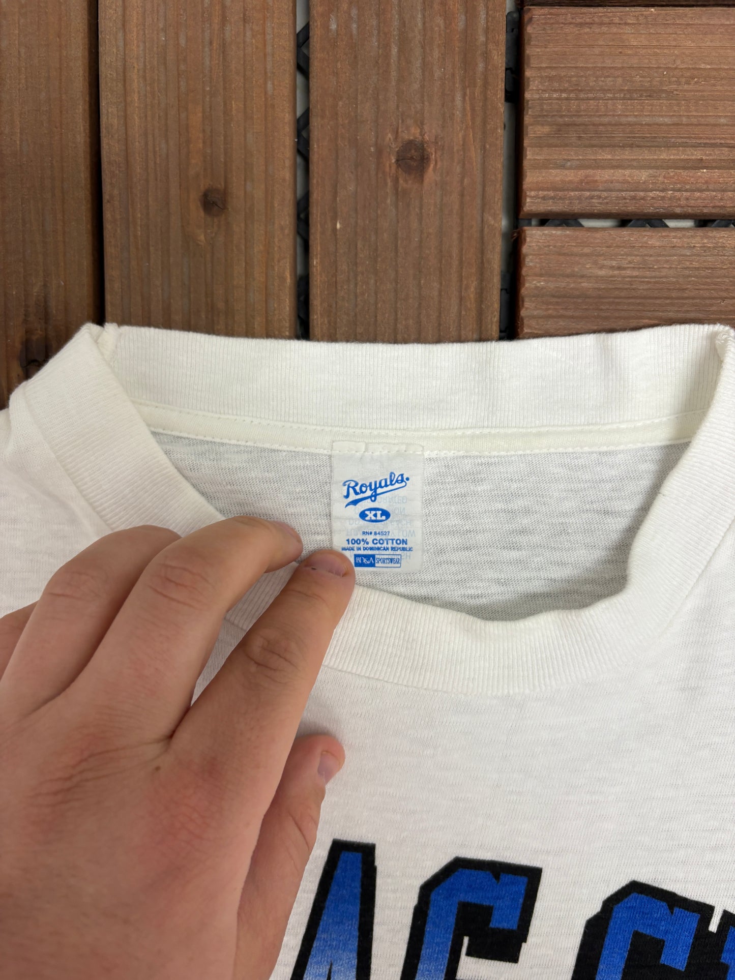 Kansas City Royals Graphic Tee | Size X-Large | Vintage 1990s MLB Baseball White T-Shirt |
