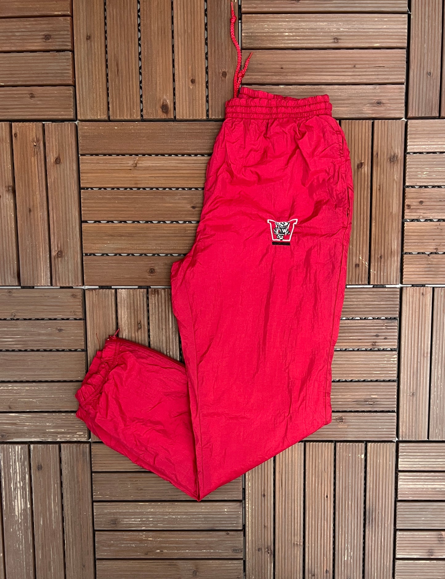 Wisconsin Badgers Graphic Track Pants | Size Medium | Vintage 1990s College Red Pants |