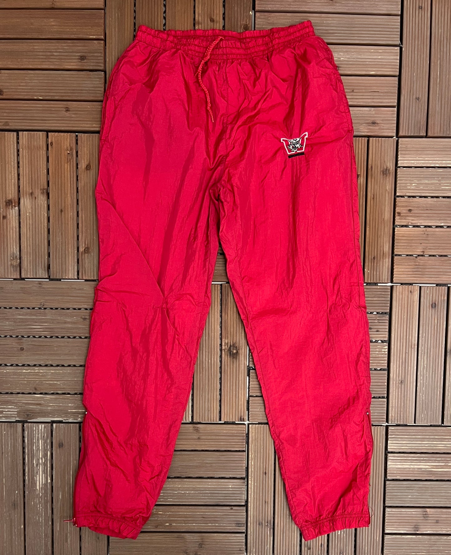 Wisconsin Badgers Graphic Track Pants | Size Medium | Vintage 1990s College Red Pants |