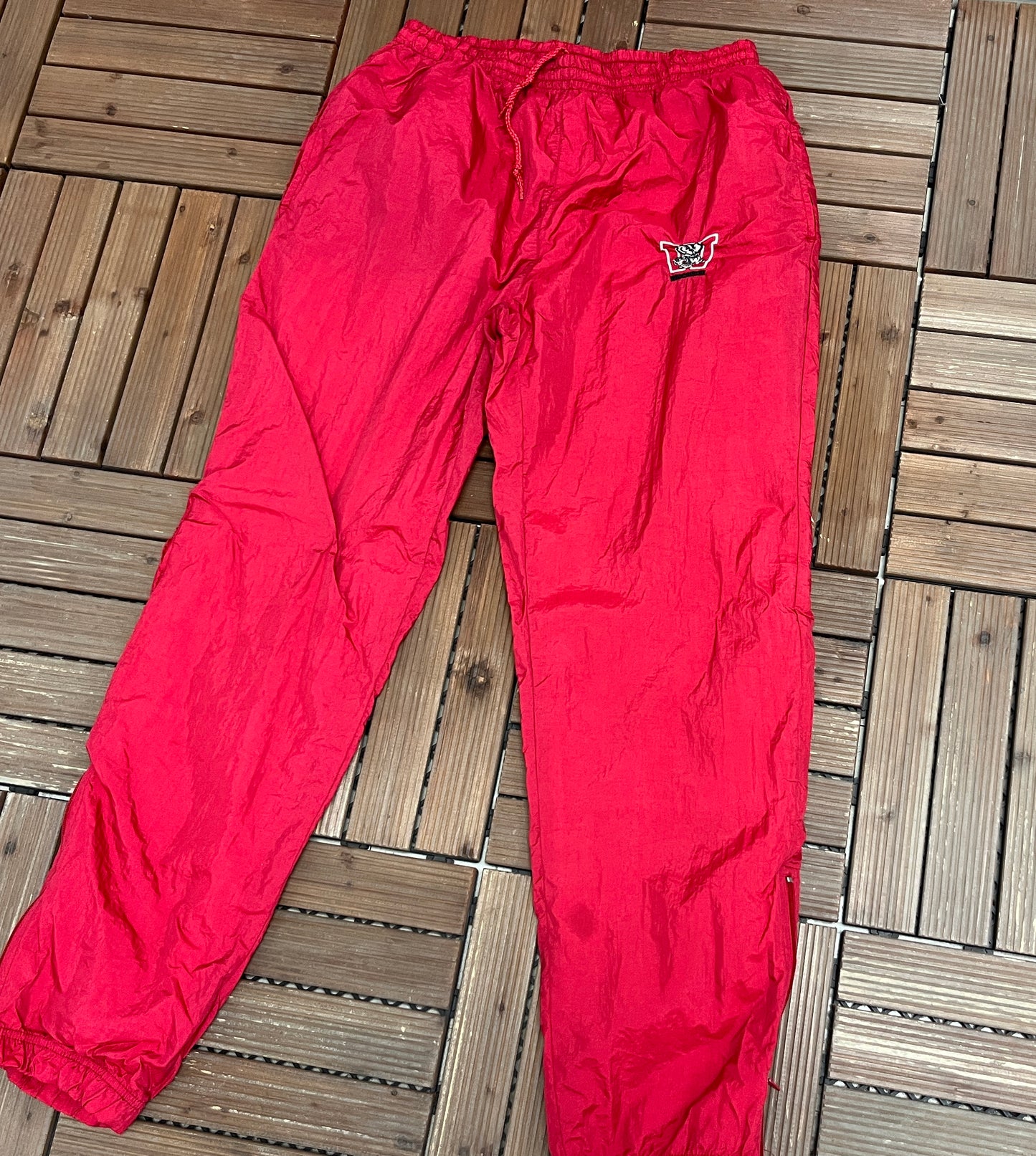 Wisconsin Badgers Graphic Track Pants | Size Medium | Vintage 1990s College Red Pants |