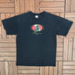 Amphibious Outfitters Frog Graphic Tee | Size Medium | Vintage 2000s Animal Promotional Black T-Shirt |