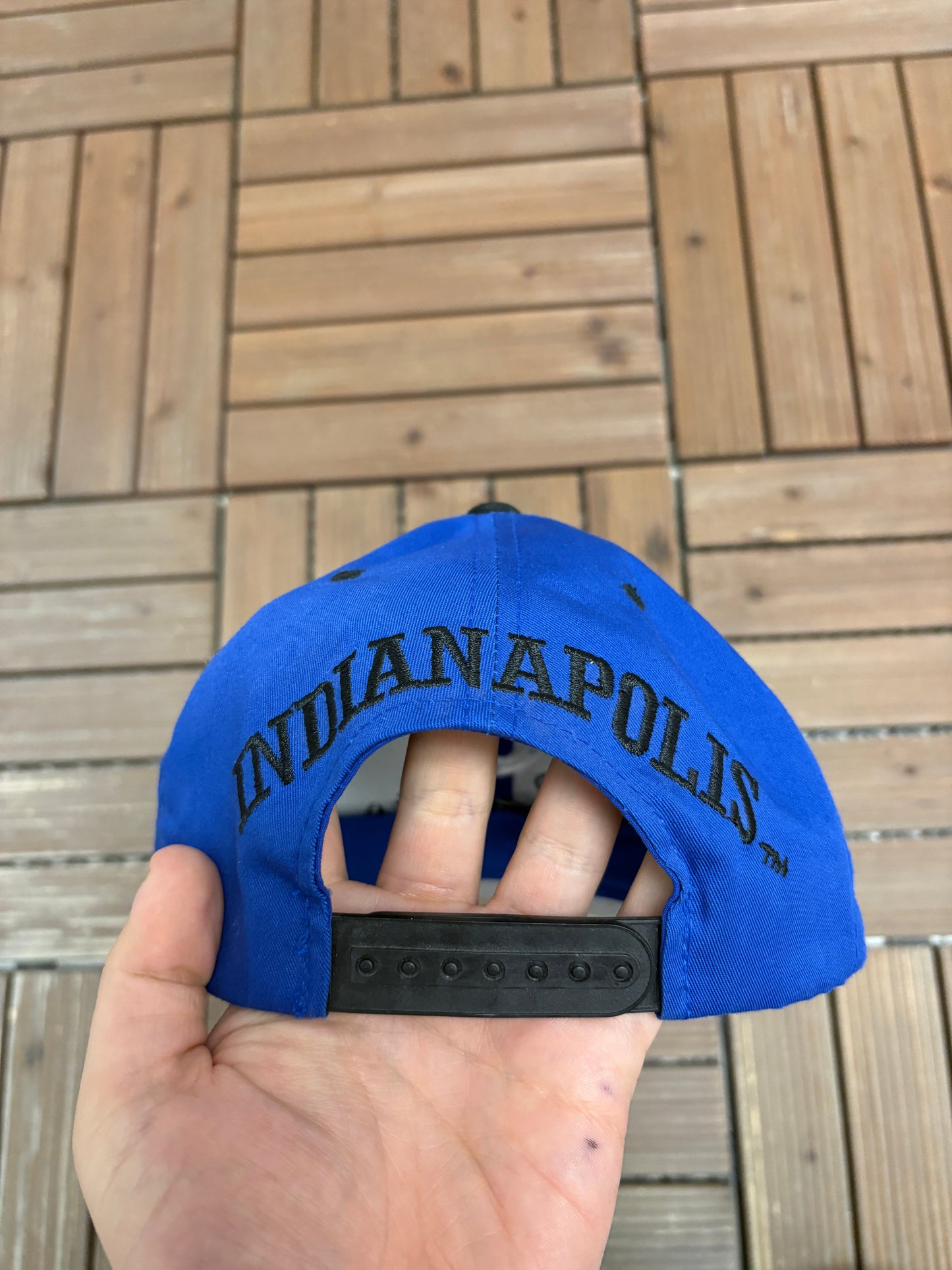 Indianapolis Colts Embroidered Graphic Hat | Snap Back | Vintage 1990s NFL Football Blue Hat |