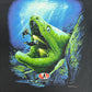 Amphibious Outfitters Frog Graphic Tee | Size Medium | Vintage 2000s Animal Promotional Black T-Shirt |