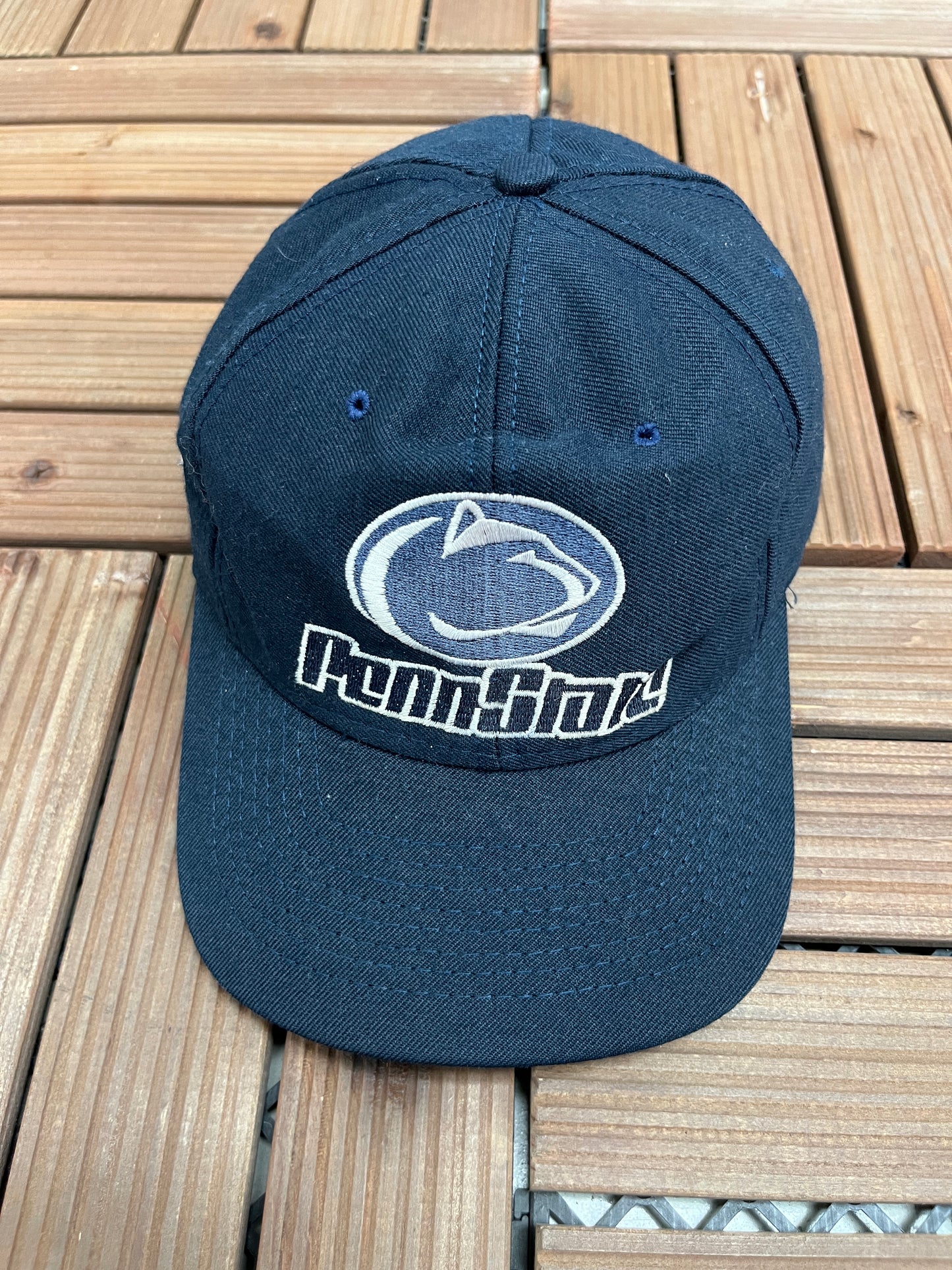 Penn State Nittany Lions Graphic Hat | Snap Back | Vintage 1990s College Blue Cap |