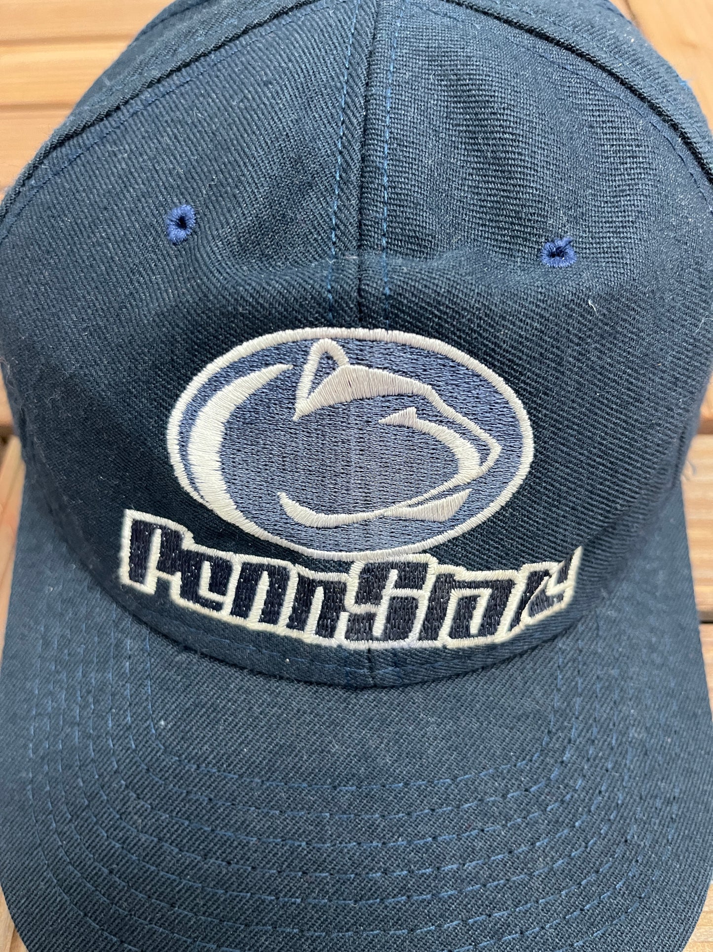 Penn State Nittany Lions Graphic Hat | Snap Back | Vintage 1990s College Blue Cap |