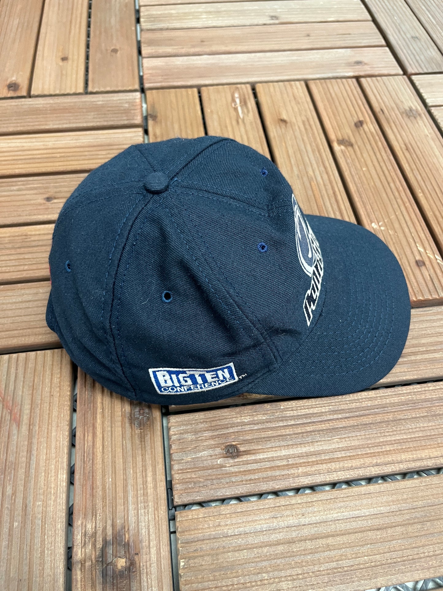 Penn State Nittany Lions Graphic Hat | Snap Back | Vintage 1990s College Blue Cap |