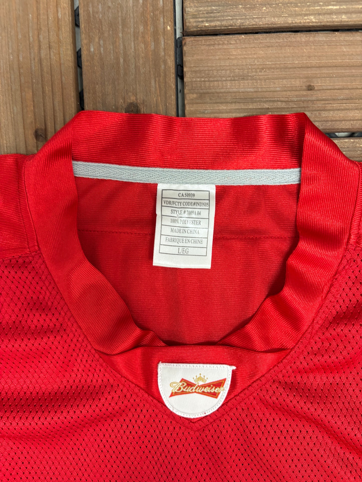 Budweiser Beer Football Jersey | Size Large | Vintage 2000s Promotional Red Jersey |