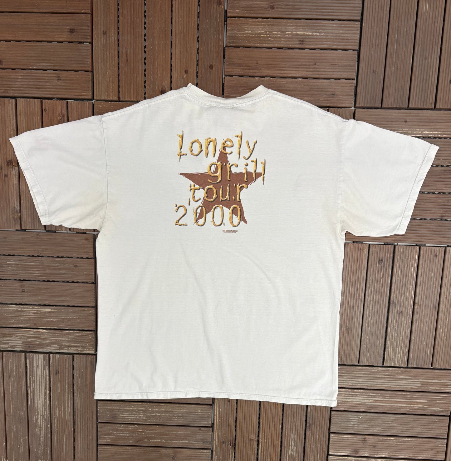Lonestar Lonely Grill Tour 2000 Graphic Tee | Size X-Large | Vintage 2000s Country Music White T-Shirt |