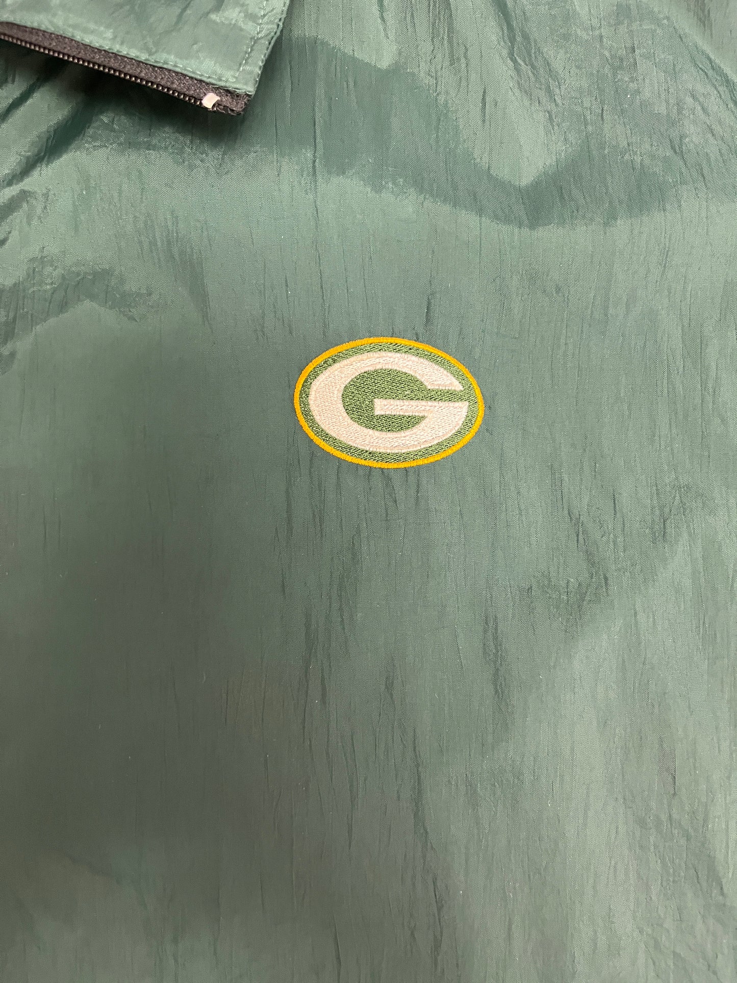 Green Bay Packers Graphic Windbreaker | Size XX-Large | Vintage 1990s NFL Football Green Jacket |
