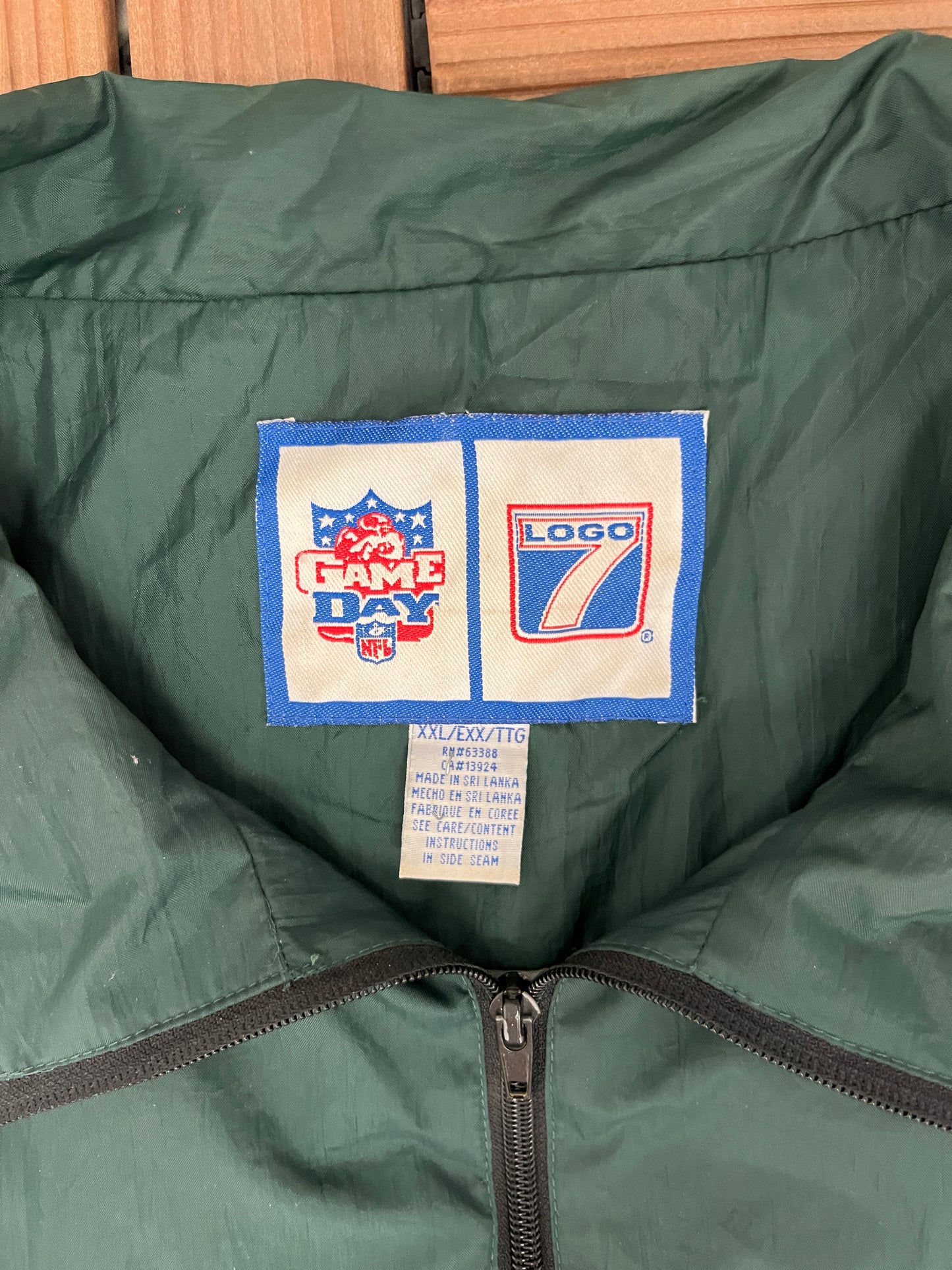 Green Bay Packers Graphic Windbreaker | Size XX-Large | Vintage 1990s NFL Football Green Jacket |