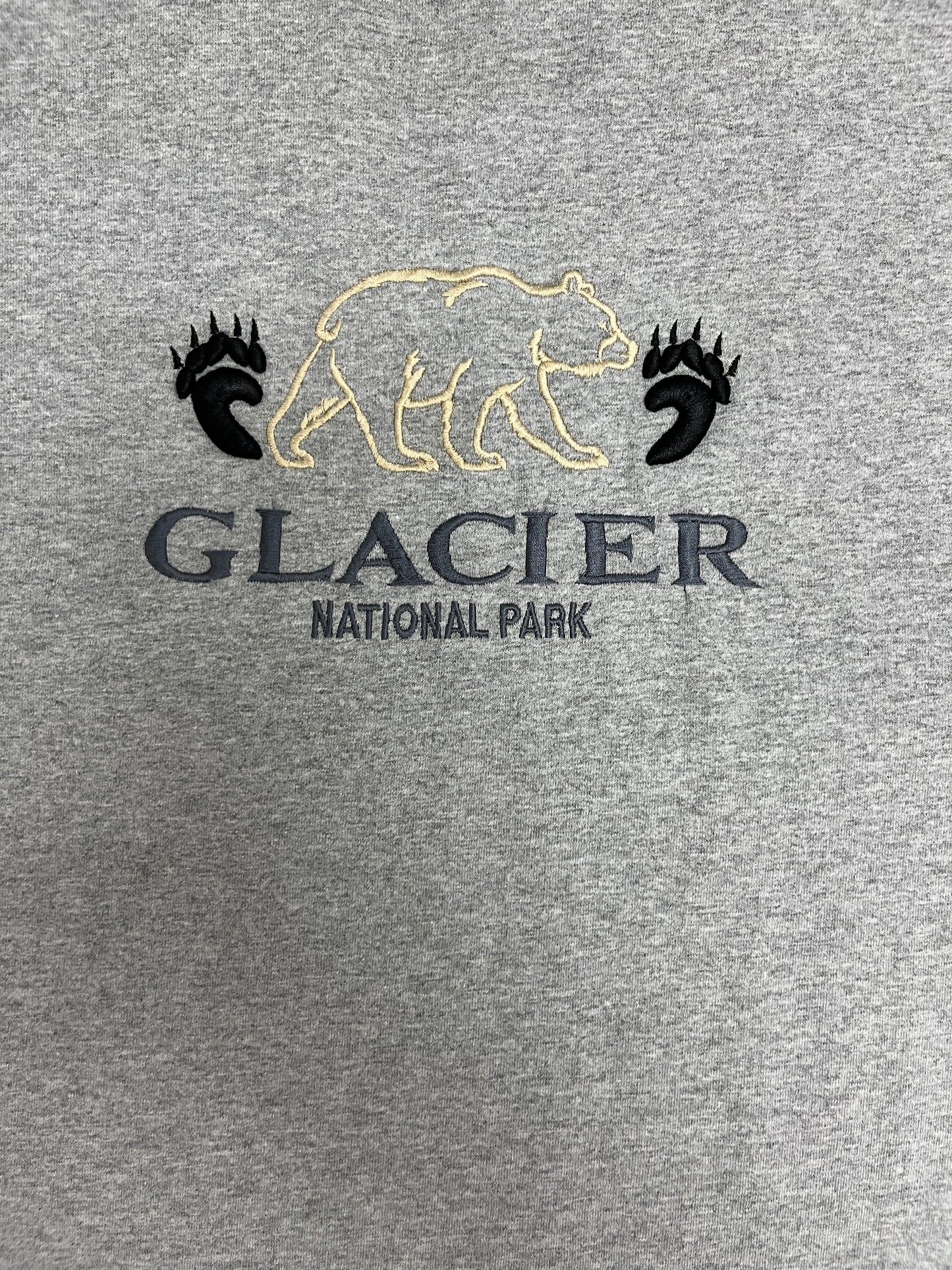 Glacier National Park Graphic Tee | Size X-Large | Vintage 1990s Tourist Grey T-Shirt |